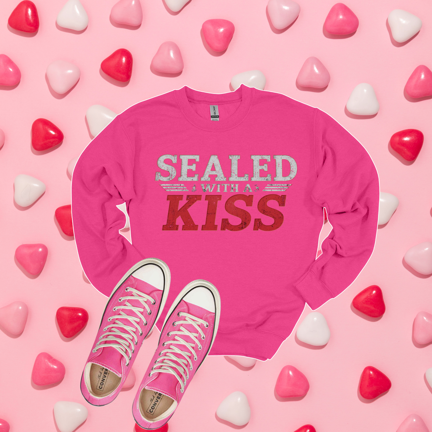 Sealed With a Kiss Valentine Design | Valentine Shirt Graphic | DTF & Sublimation File | Valentine Digital Download
