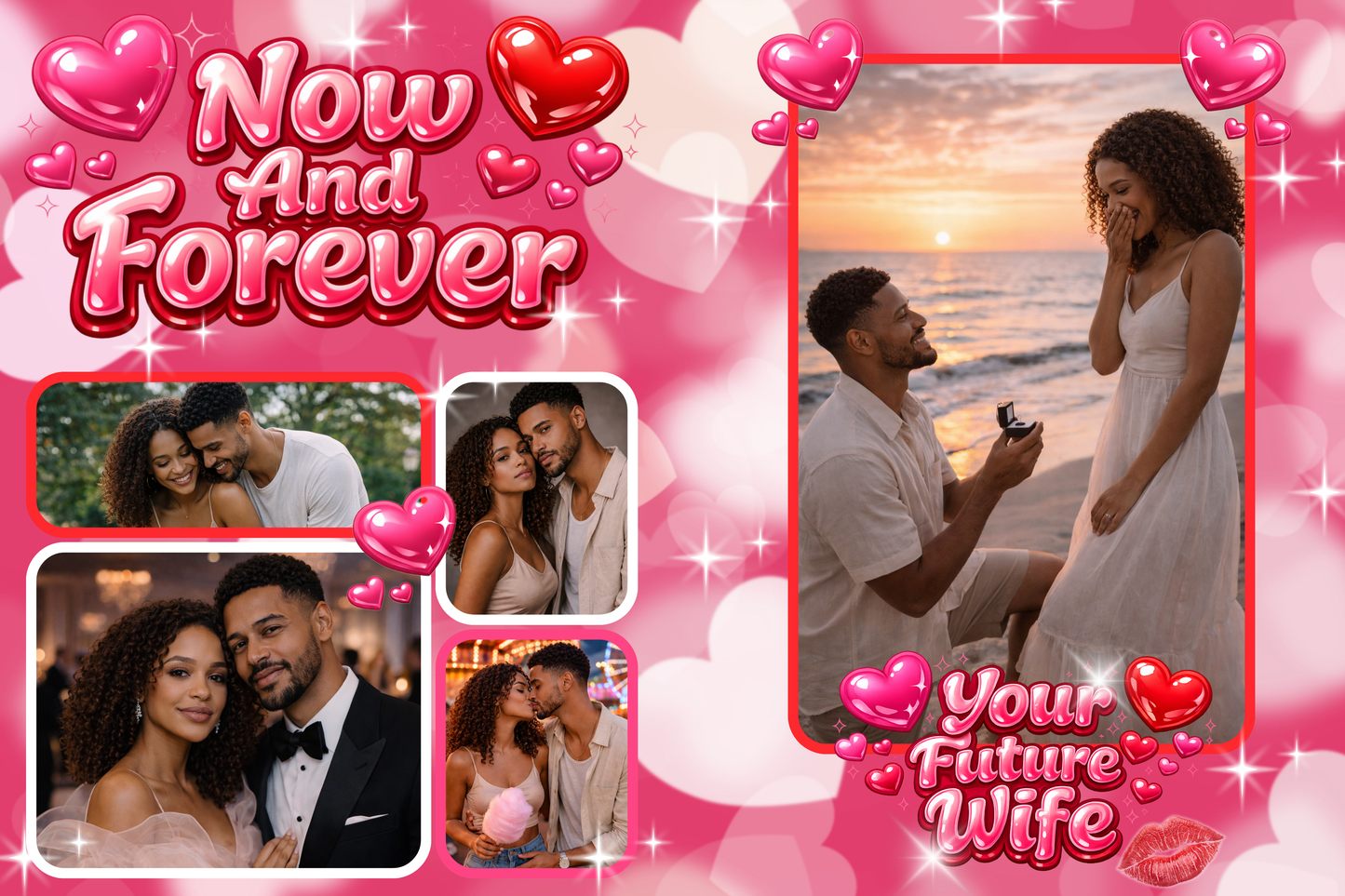 Editable Jumbo Valentine’s Day Card Template – Romantic Couples Edition