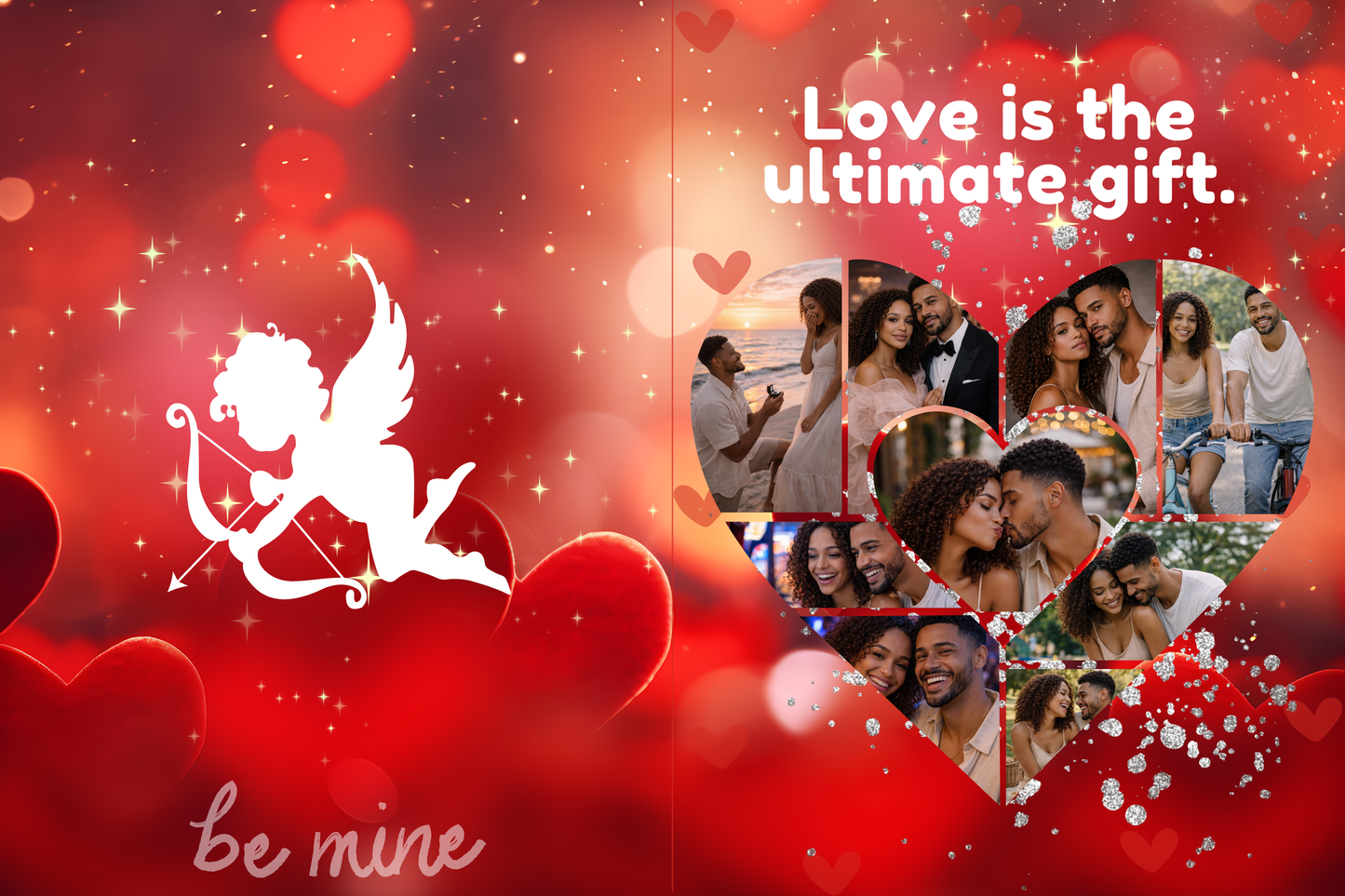 Editable Jumbo Valentine Card Template + Luxury Mockup | Romantic Photo Card | Canva Editable