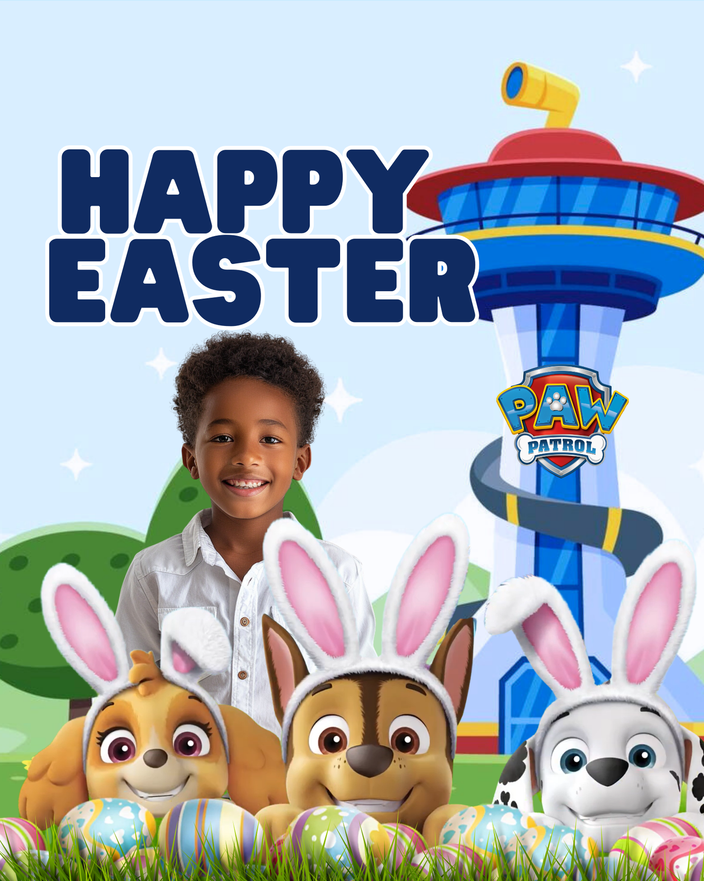 Editable Easter Paw Patrol Vending Machine Template | 16x20 Canva Design | Kids Easter Party | Digital Download