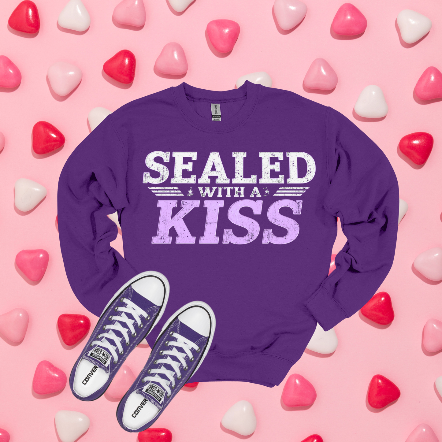 Sealed With a Kiss Valentine Design | Valentine Shirt Graphic | DTF & Sublimation File | Valentine Digital Download