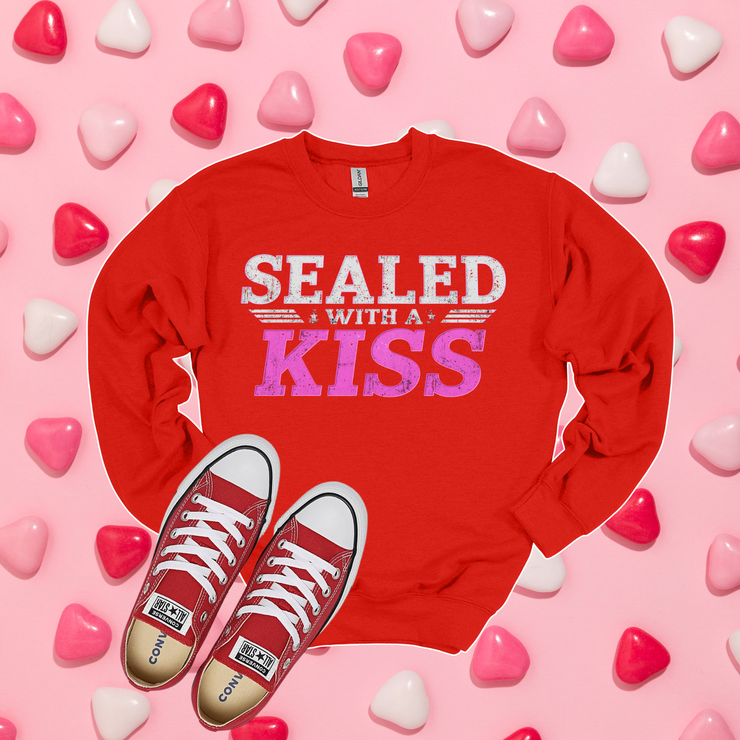 Sealed With a Kiss Valentine Design | Valentine Shirt Graphic | DTF & Sublimation File | Valentine Digital Download