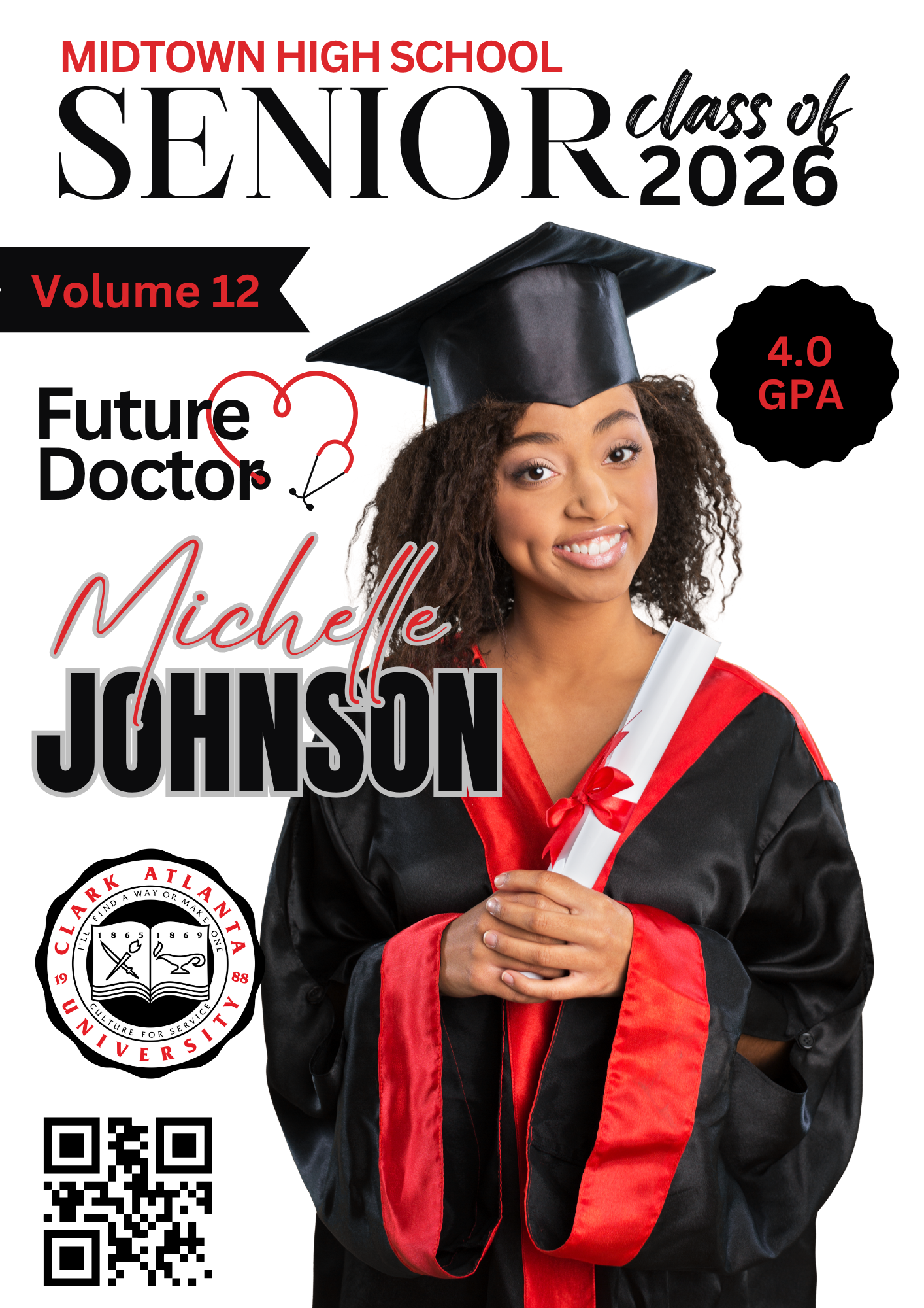 Editable 2026 Graduation Magazine Template Bundle | Senior Spotlight Canva Templates | Custom Grad Magazine + Photo Collage Designs