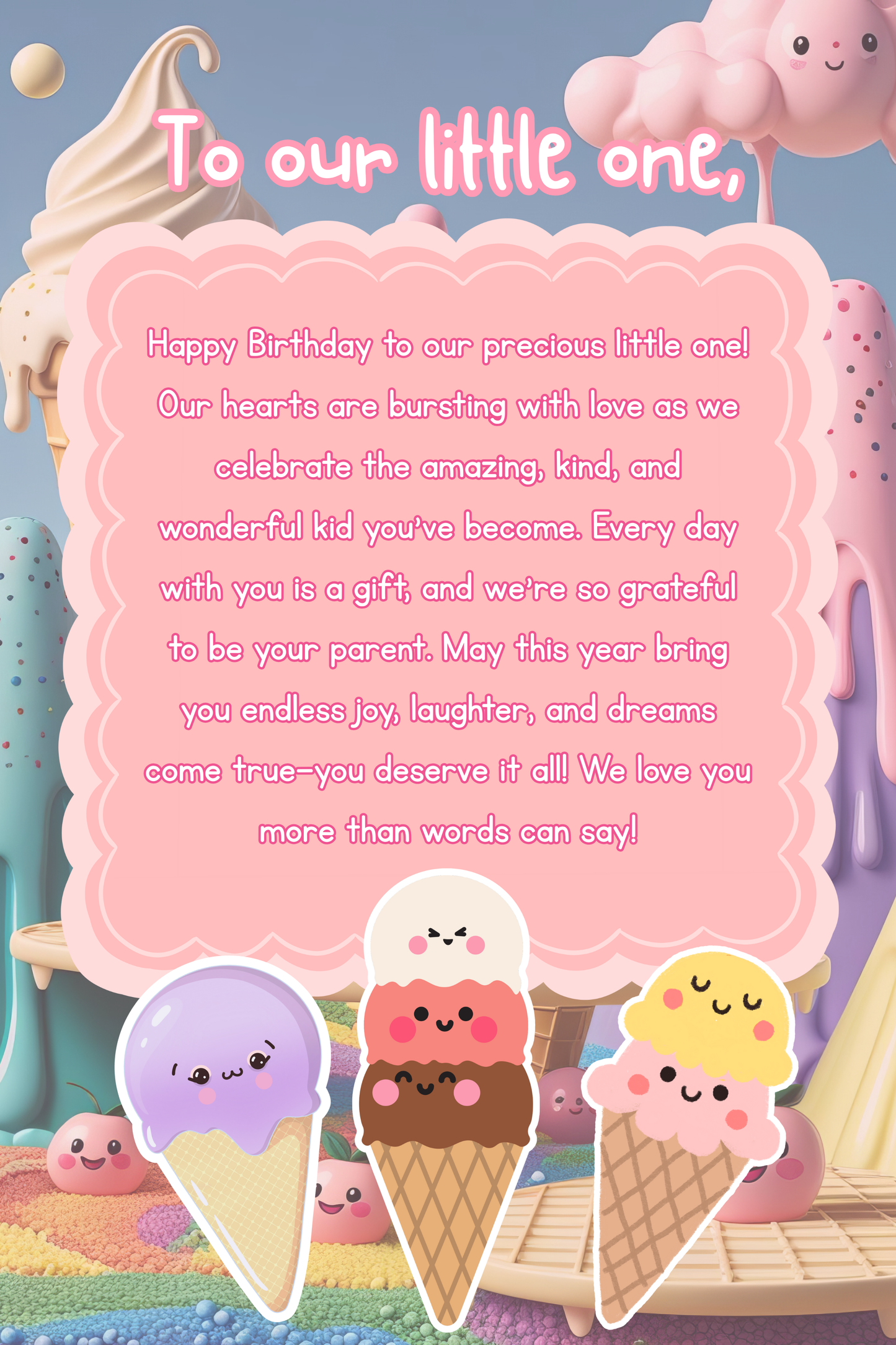 Ice Cream Party Jumbo Card