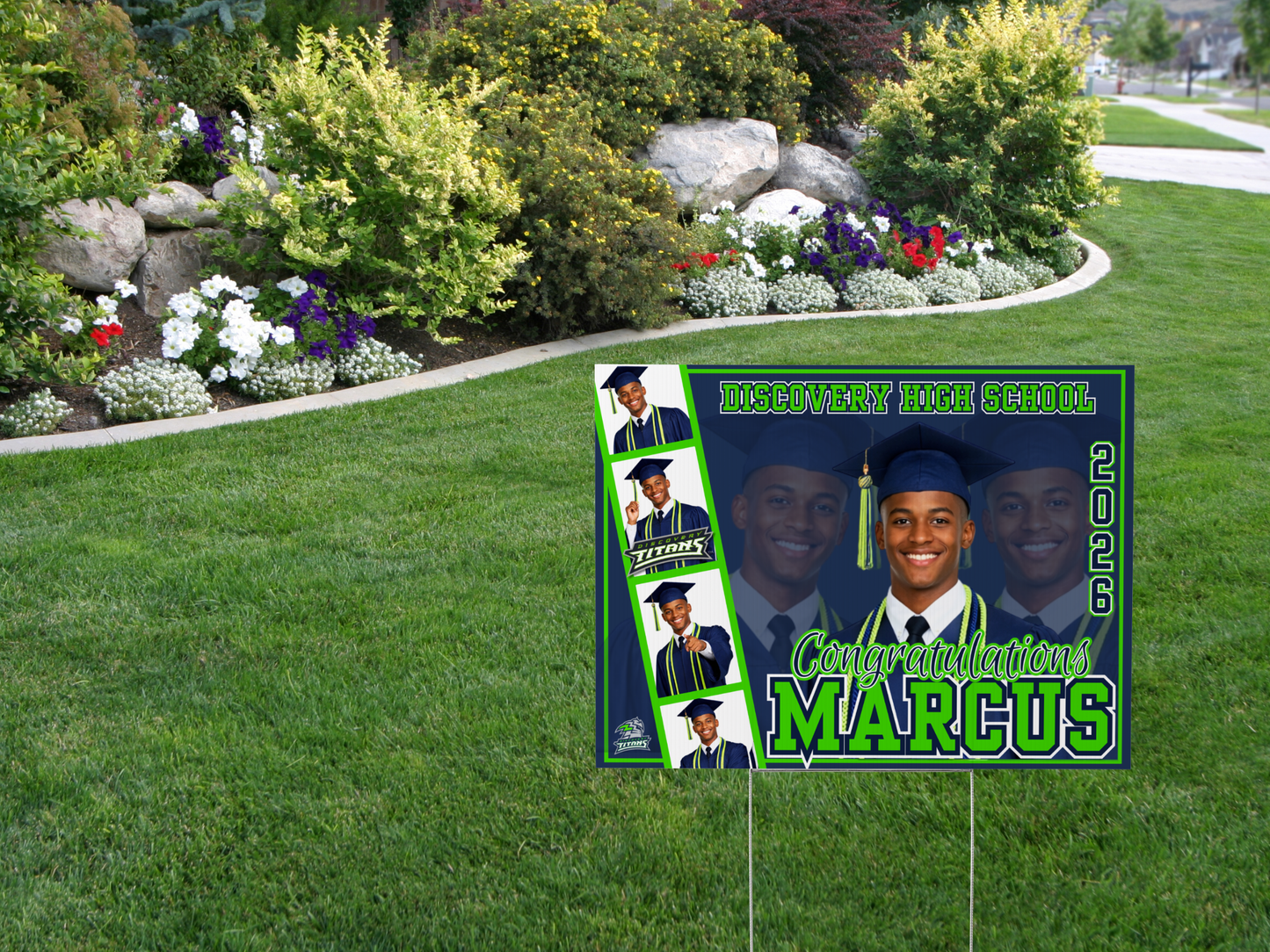 Editable Class of 2026 Graduation Yard Sign Template | 24x18 Canva Design | Senior Photo Yard Banner | Printable Grad Sign