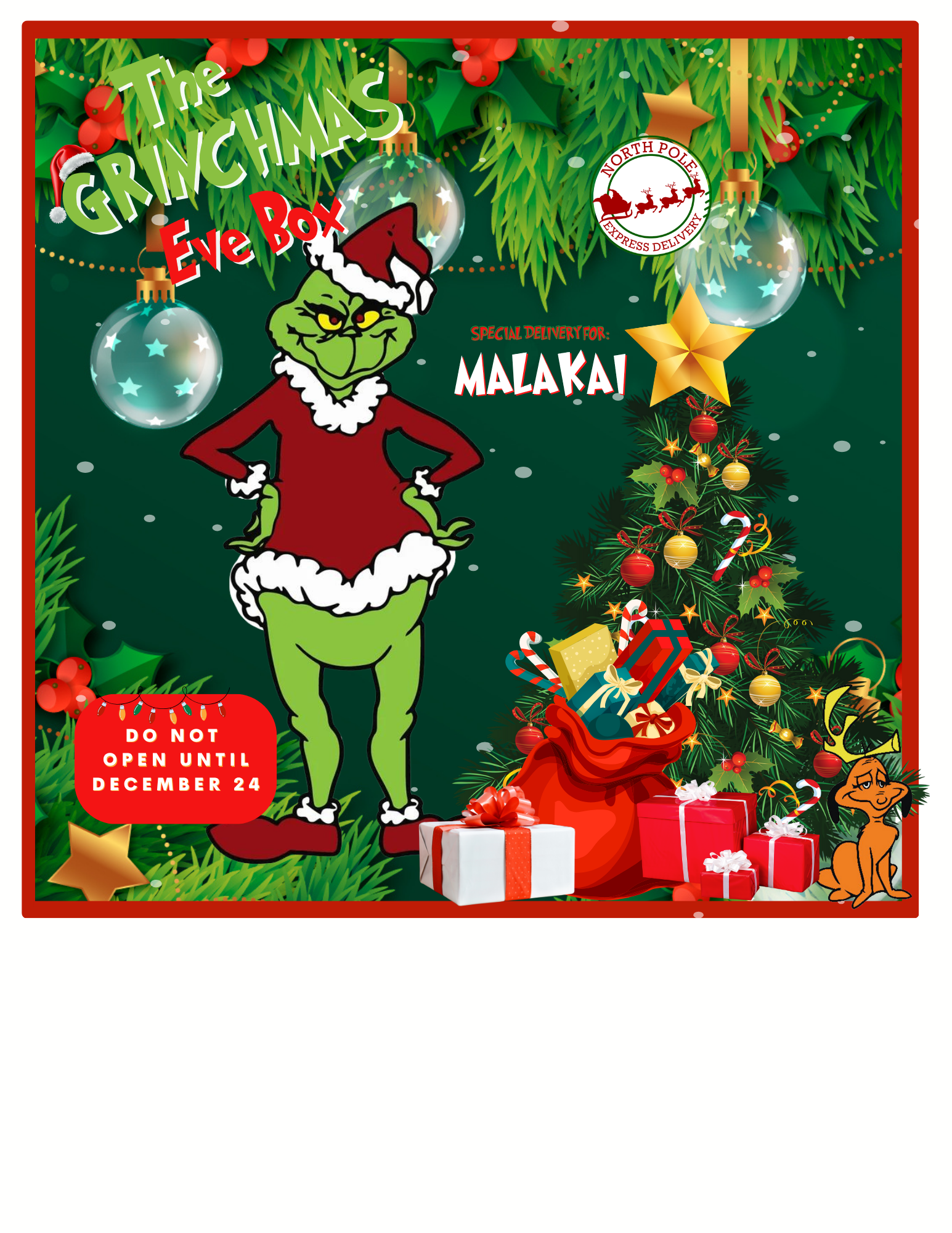 The Grinchmas Eve Box Digital Template 🎁 | Editable Canva Design | Chr ...