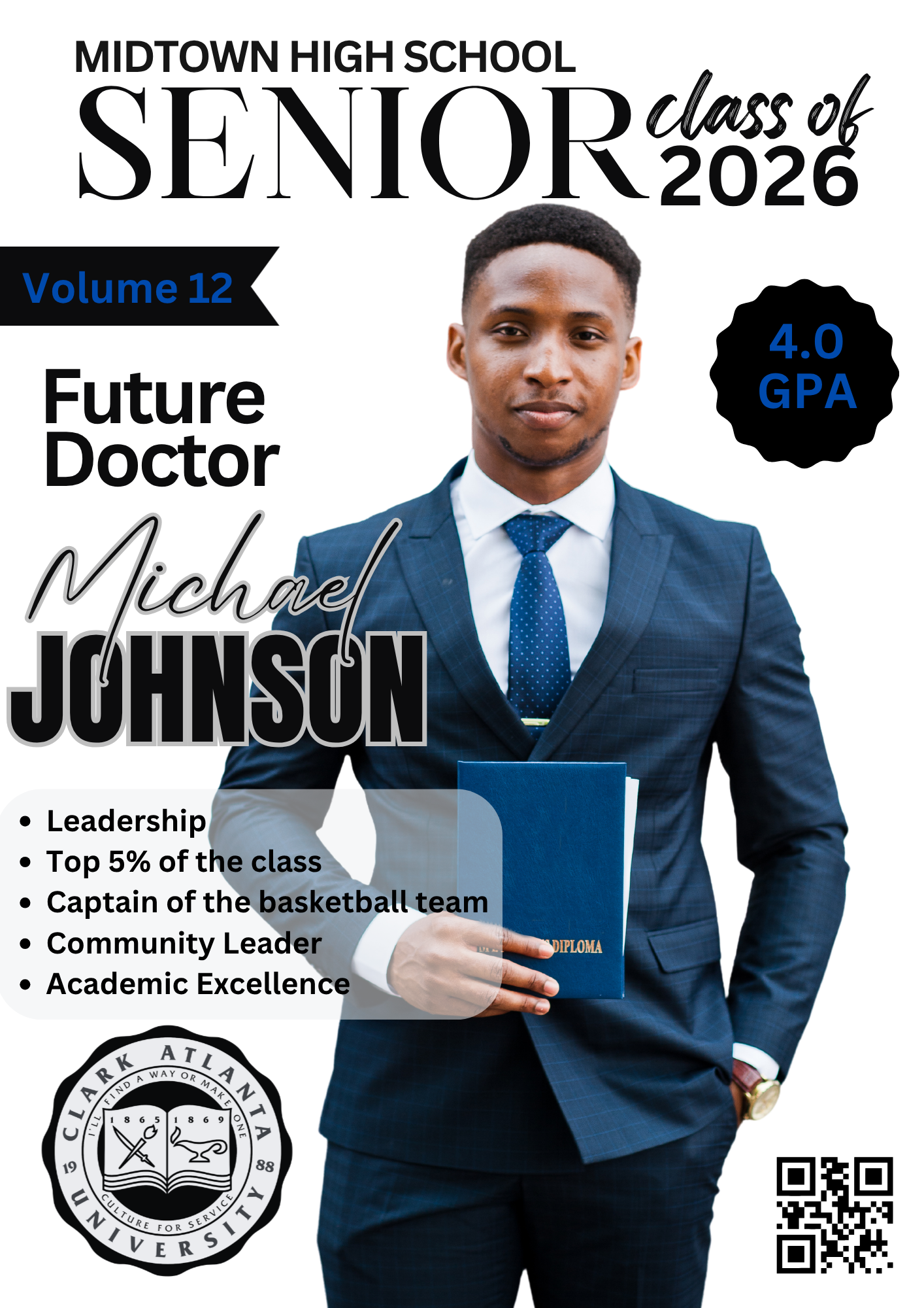 Editable 2026 Graduation Magazine Template Bundle | Senior Spotlight Canva Templates | Custom Grad Magazine + Photo Collage Designs