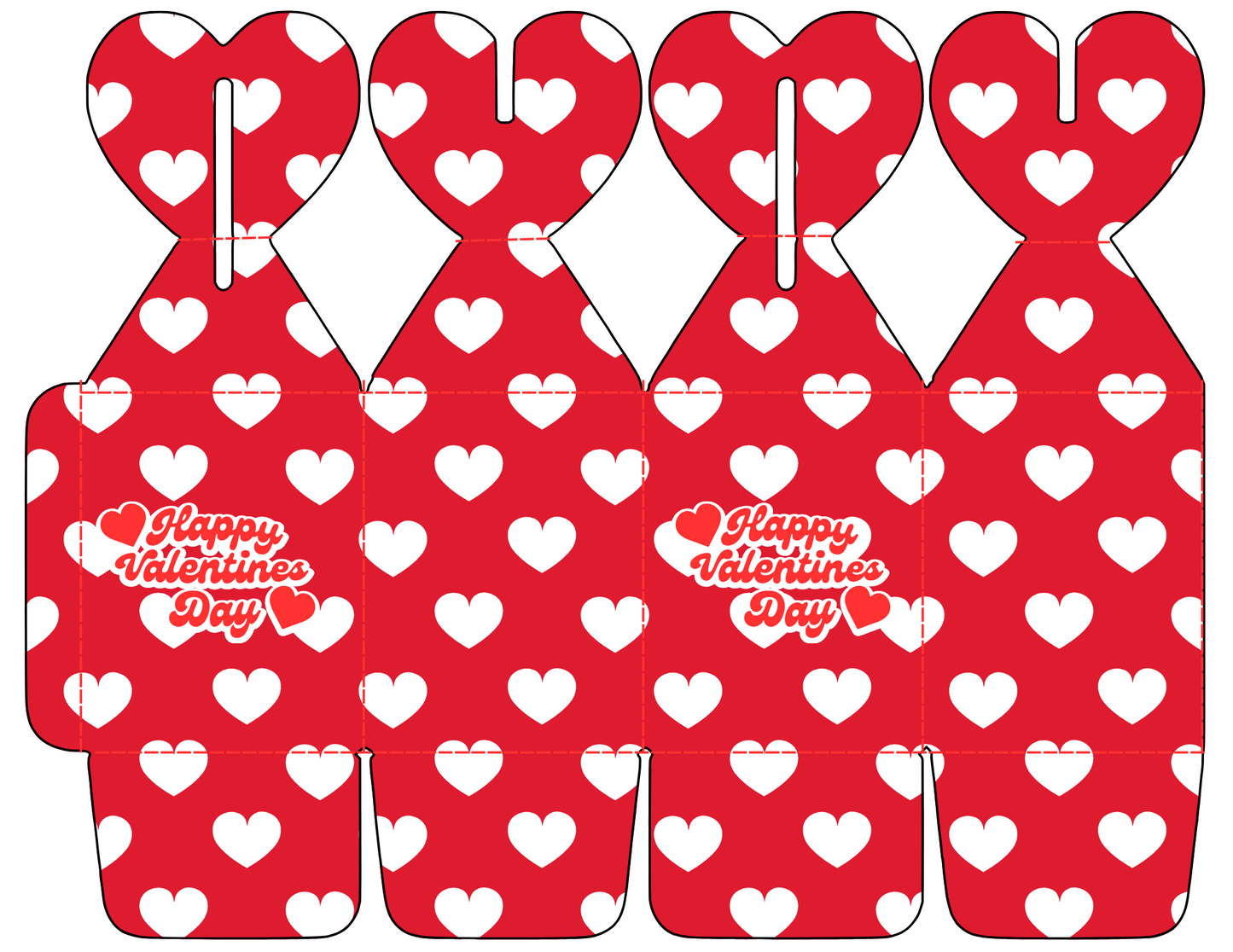 Editable Valentine’s Day Candy Heart Box Templates-12 Pack
