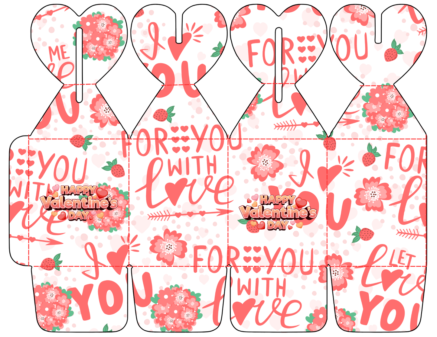 Editable Valentine’s Day Candy Heart Box Templates-12 Pack