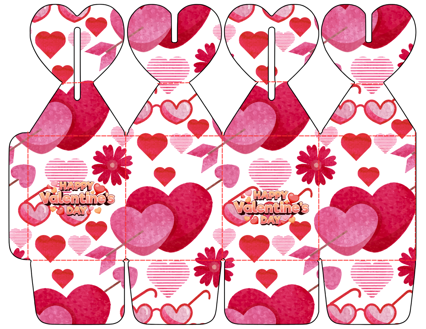 Editable Valentine’s Day Candy Heart Box Templates-12 Pack