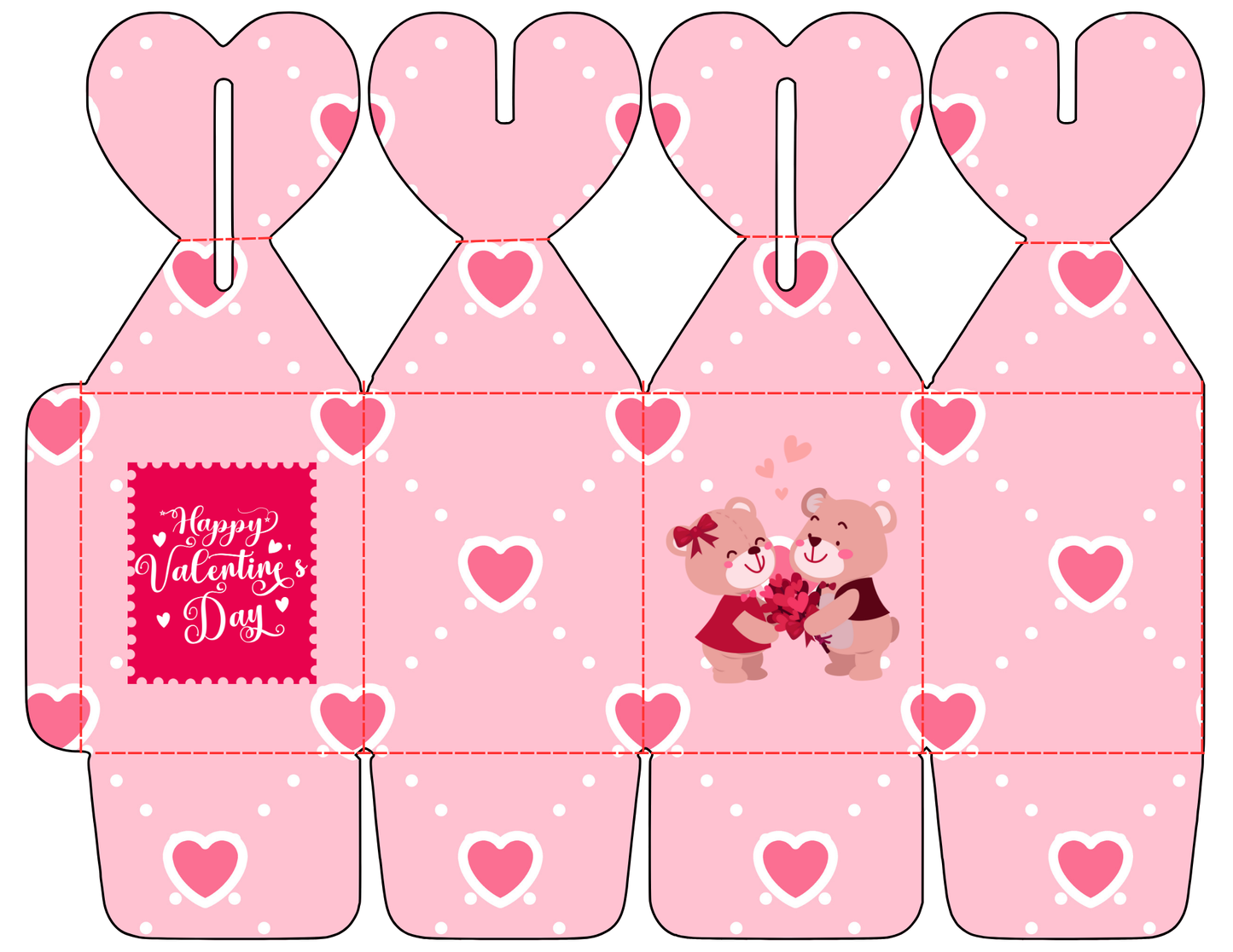 Editable Valentine’s Day Candy Heart Box Templates-12 Pack