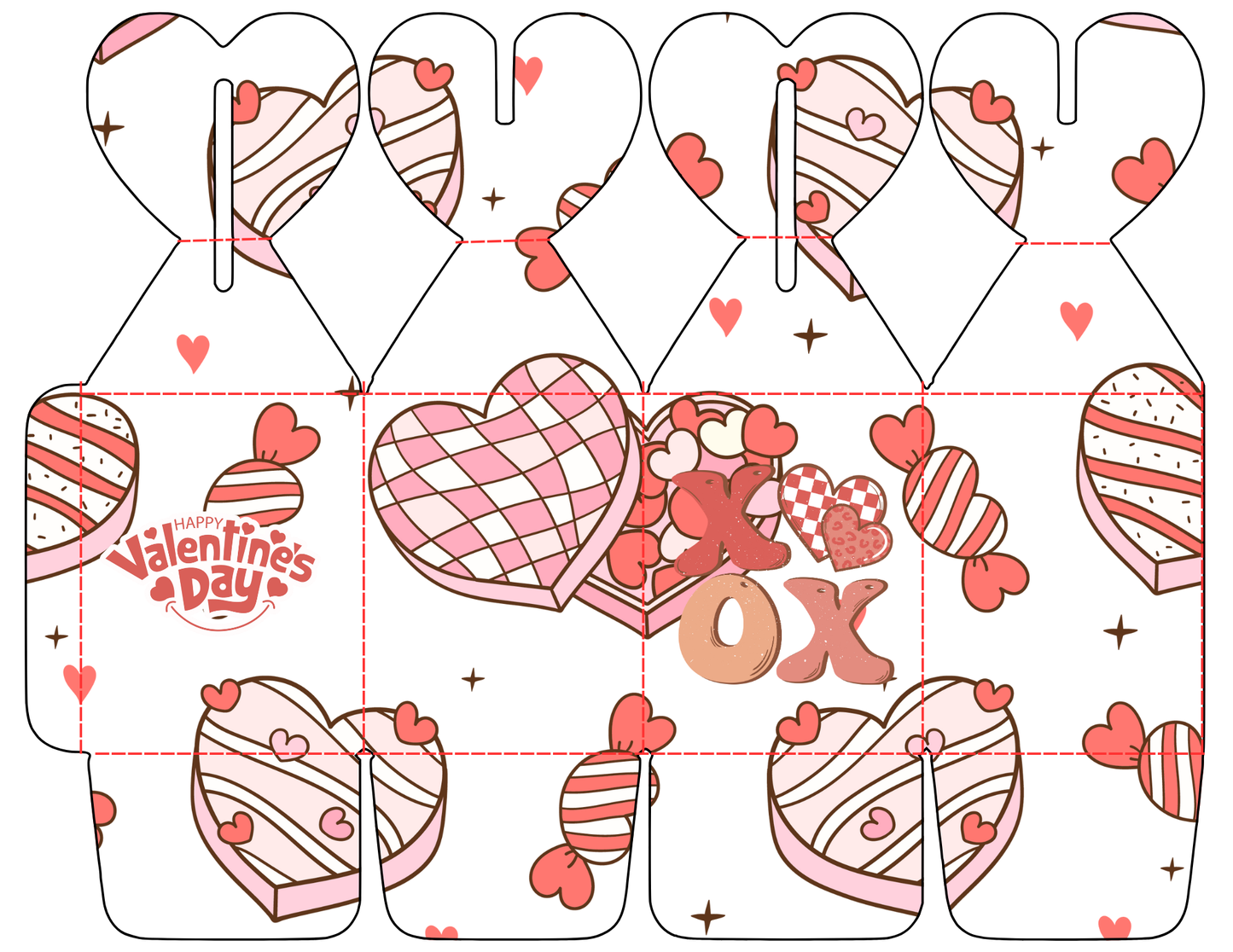 Editable Valentine’s Day Candy Heart Box Templates-12 Pack