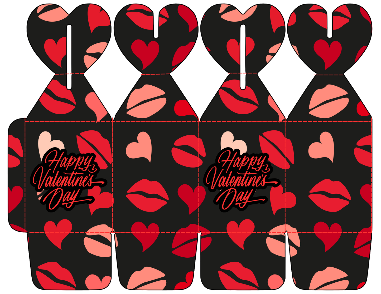 Editable Valentine’s Day Candy Heart Box Templates-12 Pack