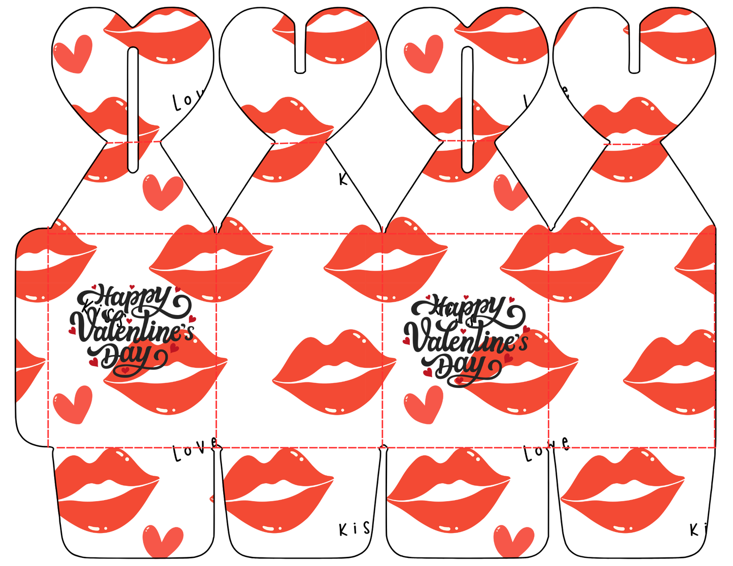 Editable Valentine’s Day Candy Heart Box Templates-12 Pack