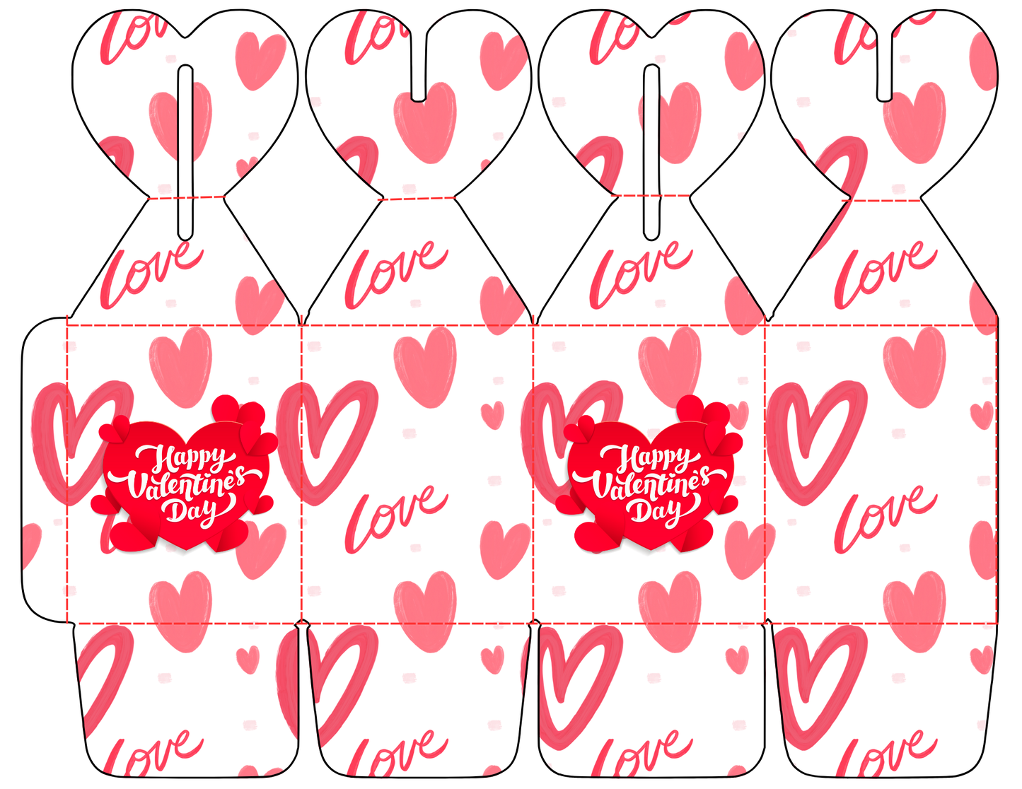 Editable Valentine’s Day Candy Heart Box Templates-12 Pack