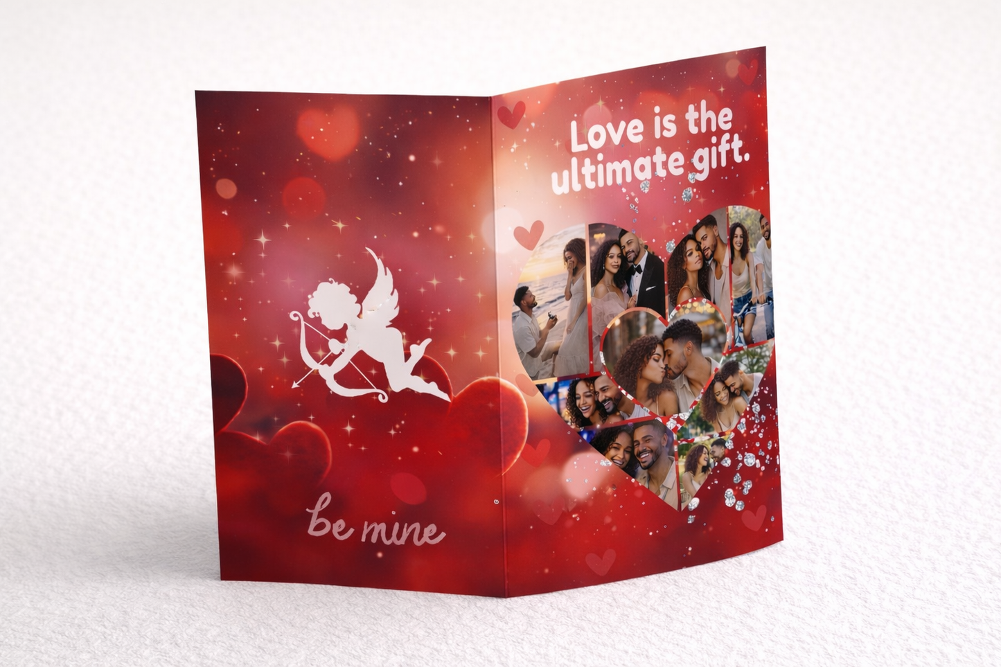 Editable Jumbo Valentine Card Template + Luxury Mockup | Romantic Photo Card | Canva Editable