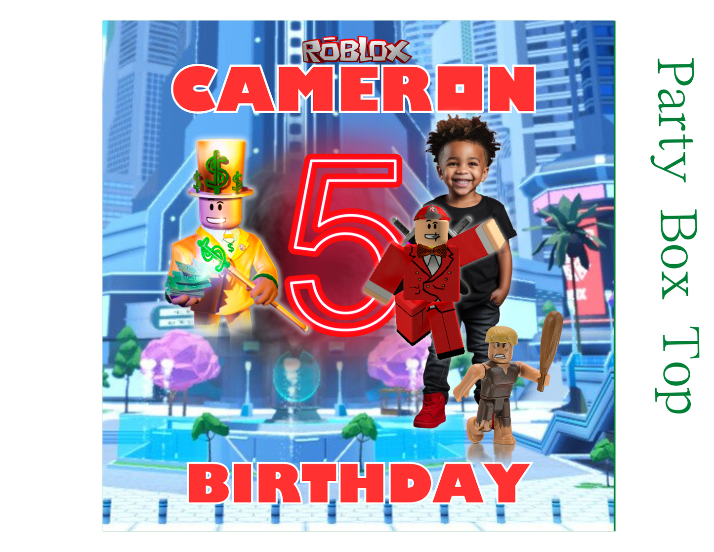 Editable Roblox Birthday Party Favor Template & Mockup Bundle – Custom Photo Party Set | Instant Download