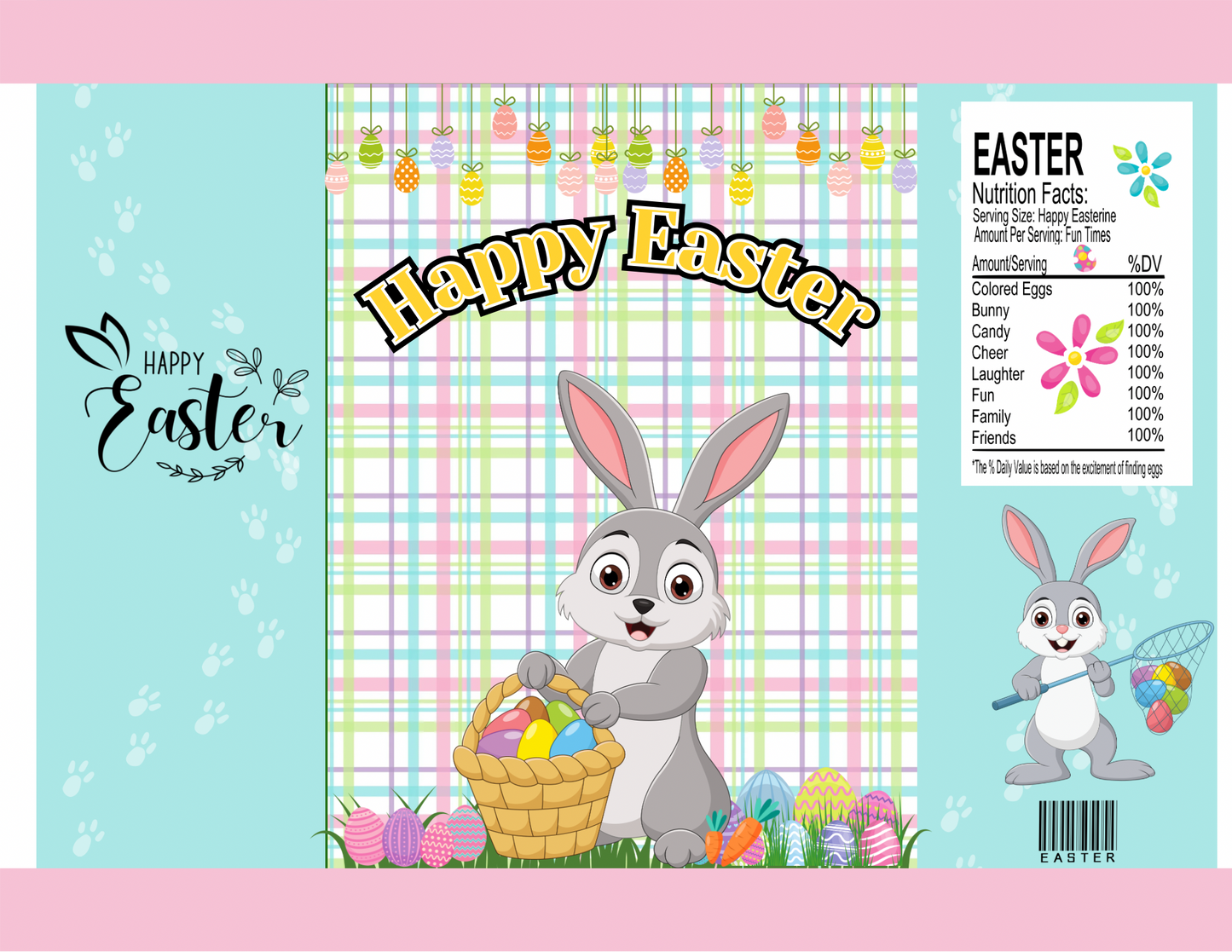 Easter Party Favor Bundle | Editable Templates for Chip Bags, Juice Pouches, Candy Wrappers, Water Bottle Labels, Coloring Pages & More