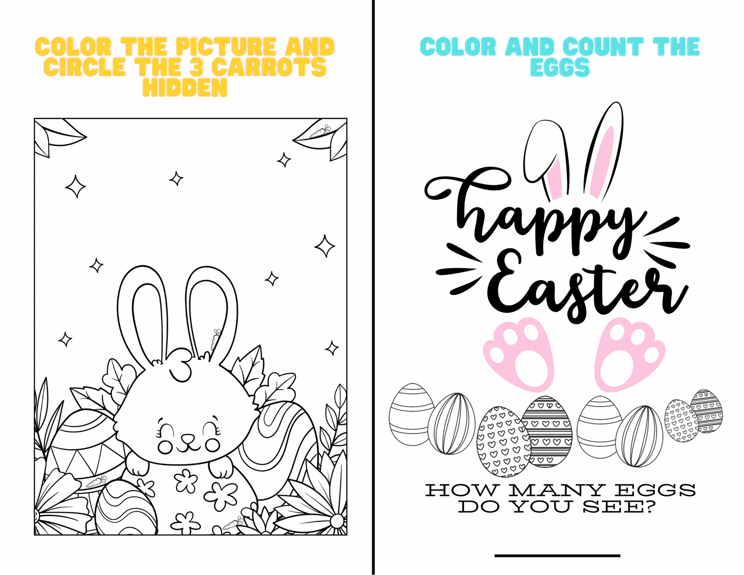 Easter Party Favor Bundle | Editable Templates for Chip Bags, Juice Pouches, Candy Wrappers, Water Bottle Labels, Coloring Pages & More