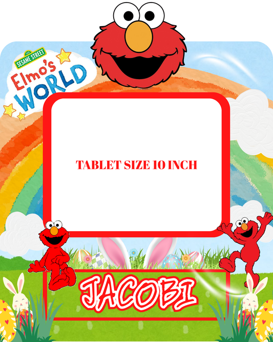 Drag & Drop Elmo TV Template (10 Inch Tablet) | Editable in Canva