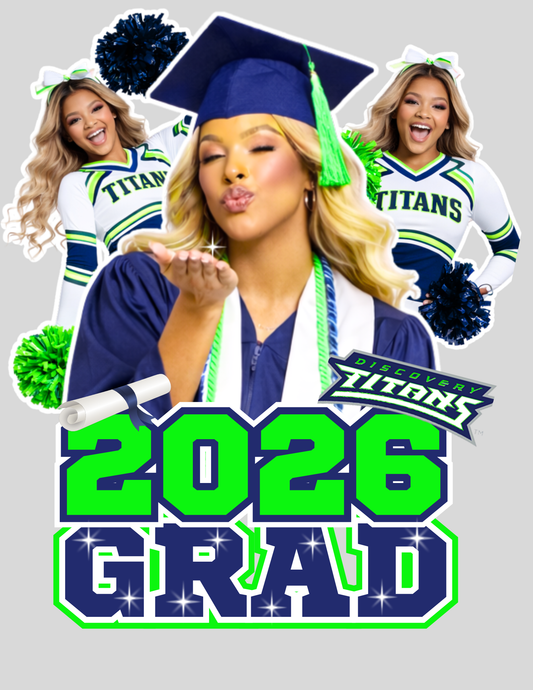 Editable 2026 Graduation Fan Template | Custom Photo Grad Hand Fan | Canva Template + Mockup | Senior 2026 Party Favor