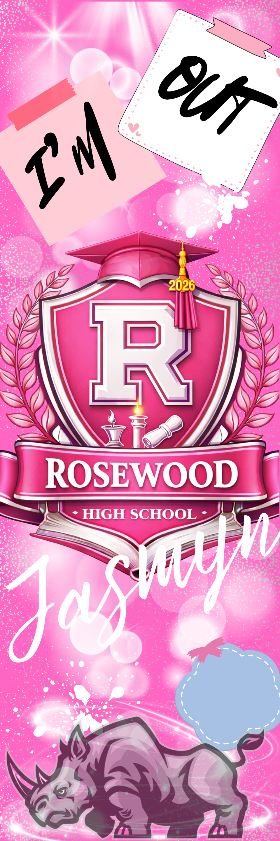 2026 Graduation Locker Box Template – Pink Custom Grad Memory Locker Canva Template