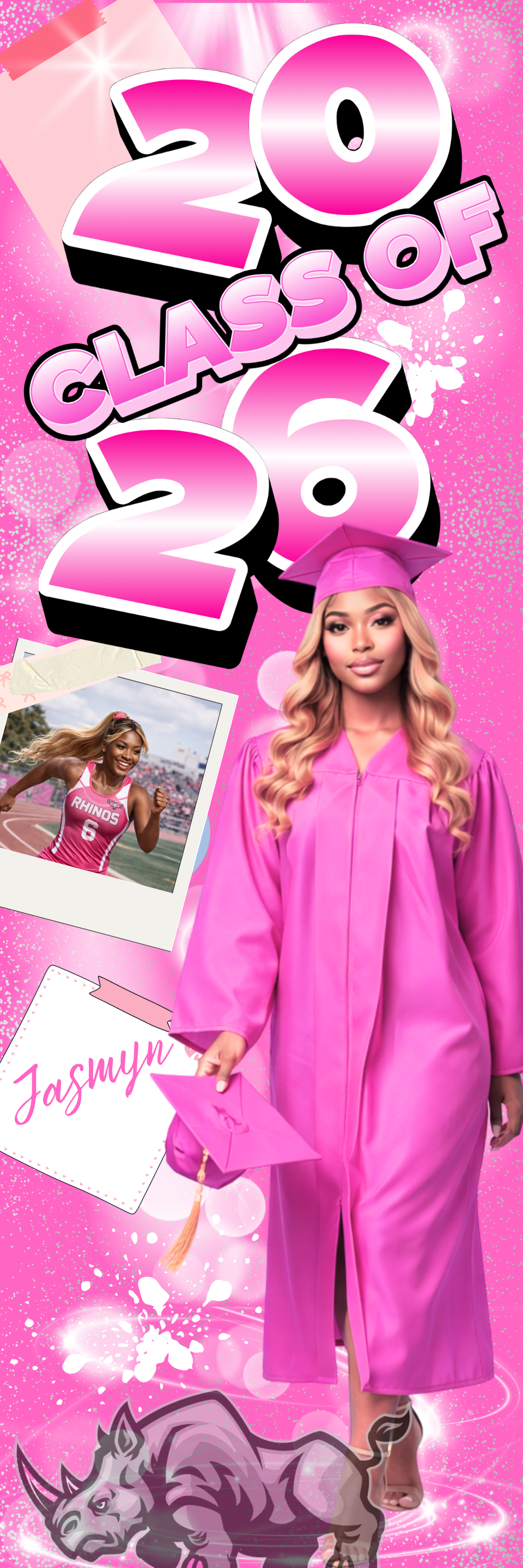 2026 Graduation Locker Box Template – Pink Custom Grad Memory Locker Canva Template