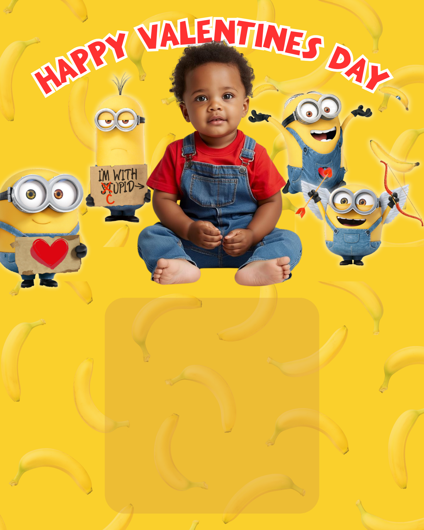 Minions Valentine Treat Card – 16x20 Editable Digital Template